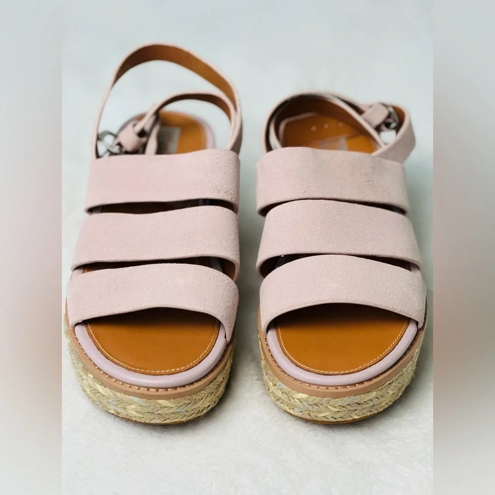 Fitflop Eloise Espadrille Suede Strappy Wedge Sandals in Soft Lilac Size 36 or 5